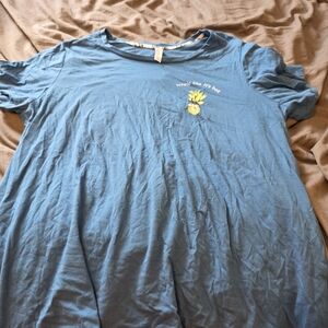 Cacique Blue And Yelloe Sleep Shirt 18/20